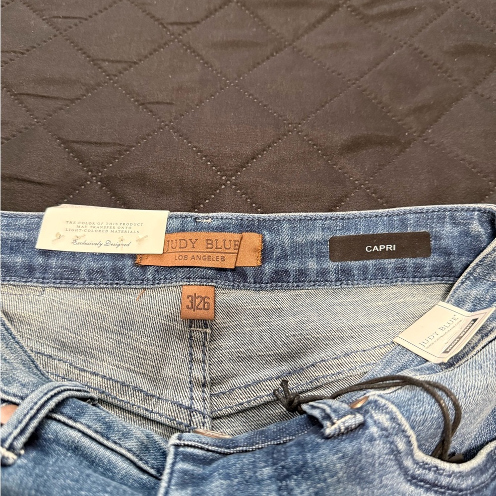 Judy Blue Denim Straight Capri Jean in Deep Blue - Picture 12 of 16